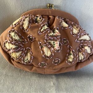 Mauve/Brown Embellished Clutch